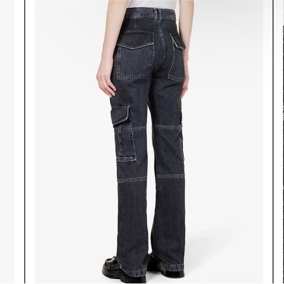 Frame Denim Denim - Frame Denim Black Utility Cargo Straight Leg Jeans 29
